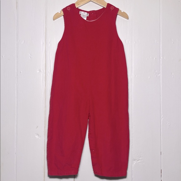 PETIT AMI EUC Boys Classic Christmas Holiday Corduroy Longall Overalls - Picture 1 of 2
